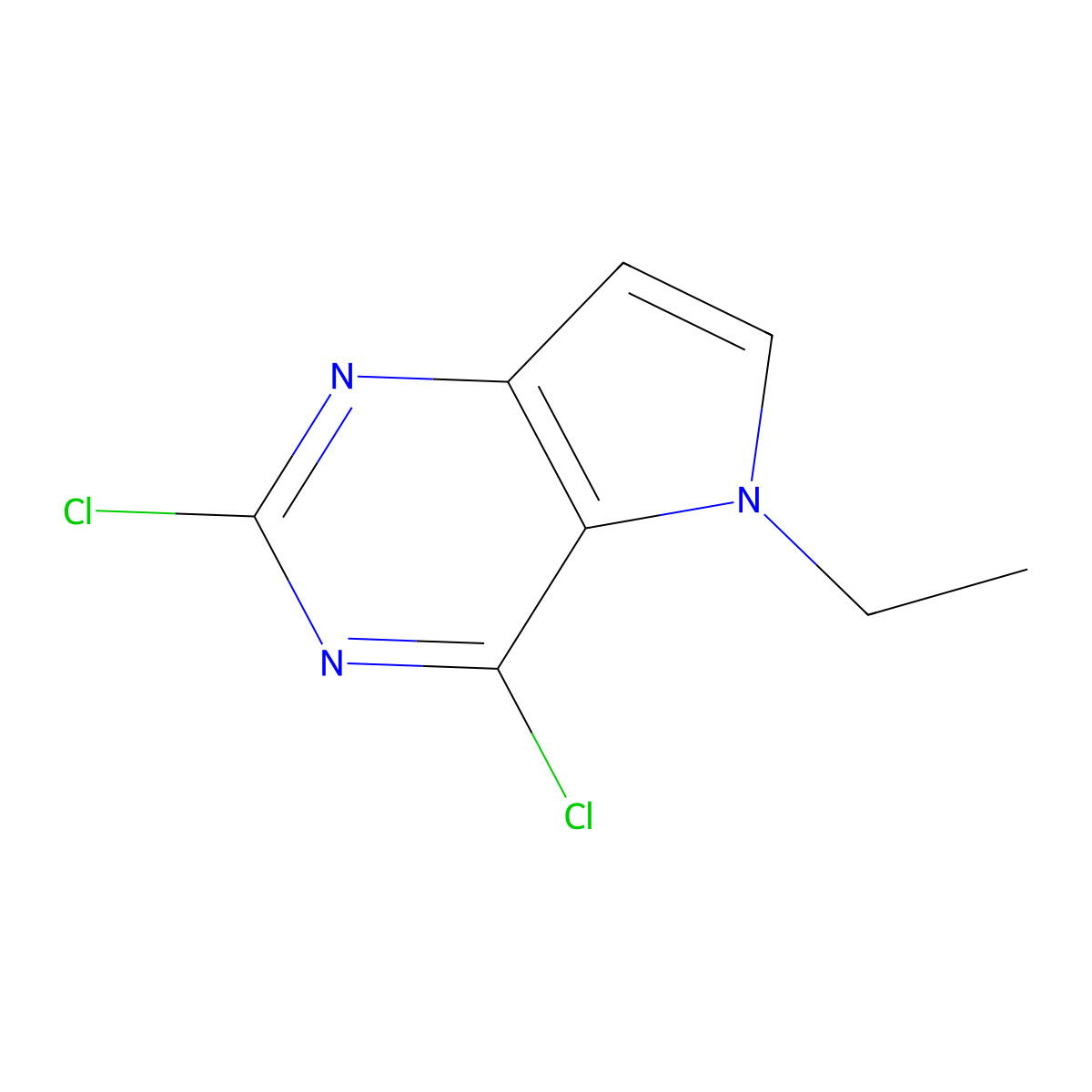 2,4-dichloro-5-ethyl-5H-pyrrolo[3,2-d]pyrimidine molecular structure, CAS 129872-82-8