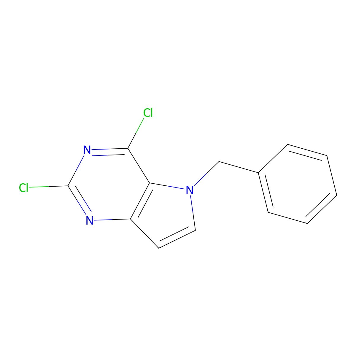 5-benzyl-2,4-dichloro-5H-pyrrolo[3,2-d]pyrimidine molecular structure, CAS 129872-83-9