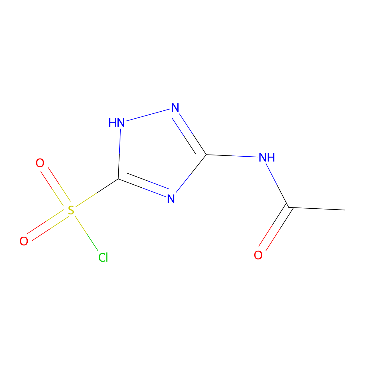 5-acetamido-4H-1,2,4-triazole-3-sulfonyl chloride molecular structure, CAS 129879-85-2