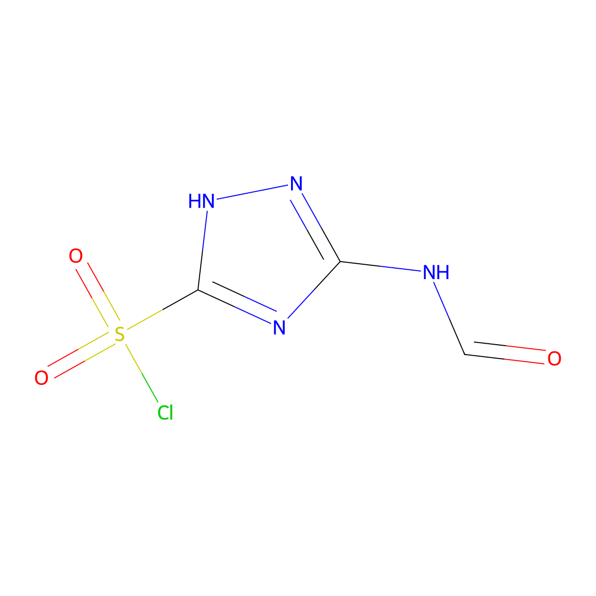 5-formamido-1H-1,2,4-triazole-3-sulfonyl chloride molecular structure, CAS 129879-87-4