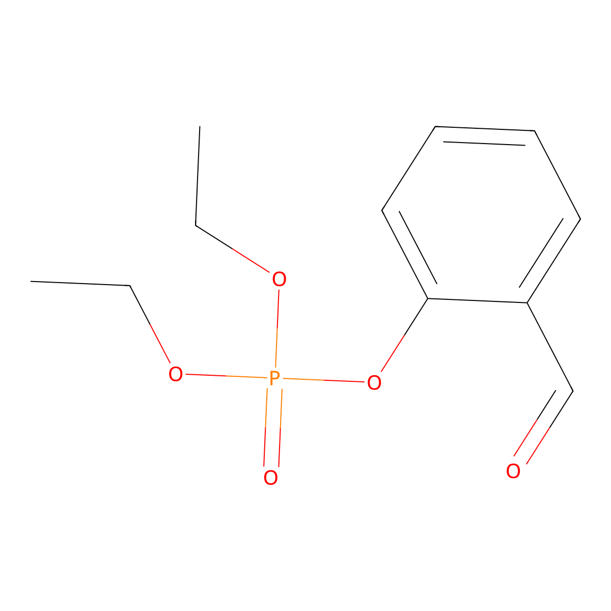 Phosphoric acid, diethyl 2-formylphenyl ester molecular structure, CAS 129880-21-3