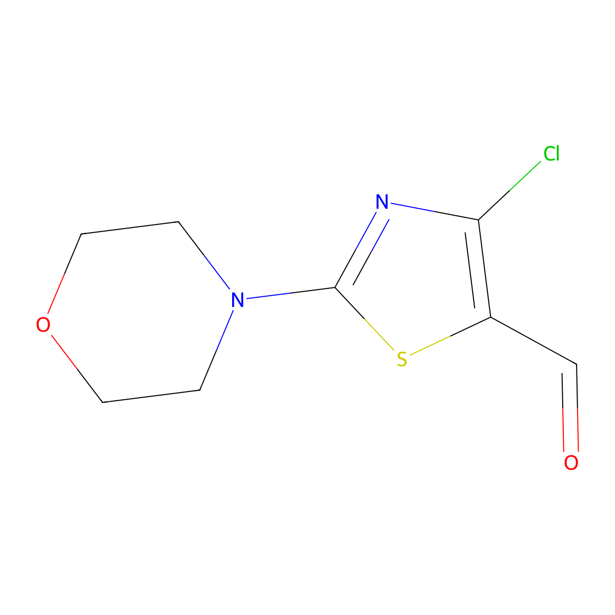 4-Chloro-2-(morpholin-4-yl)-1,3-thiazole-5-carbaldehyde molecular structure, CAS 129880-84-8