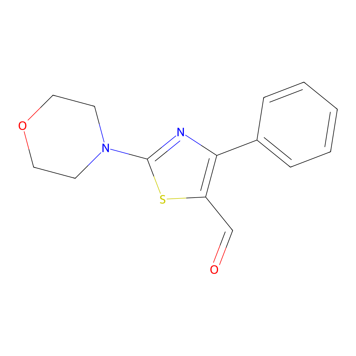 2-(Morpholin-4-yl)-4-phenyl-1,3-thiazole-5-carbaldehyde molecular structure, CAS 129880-85-9