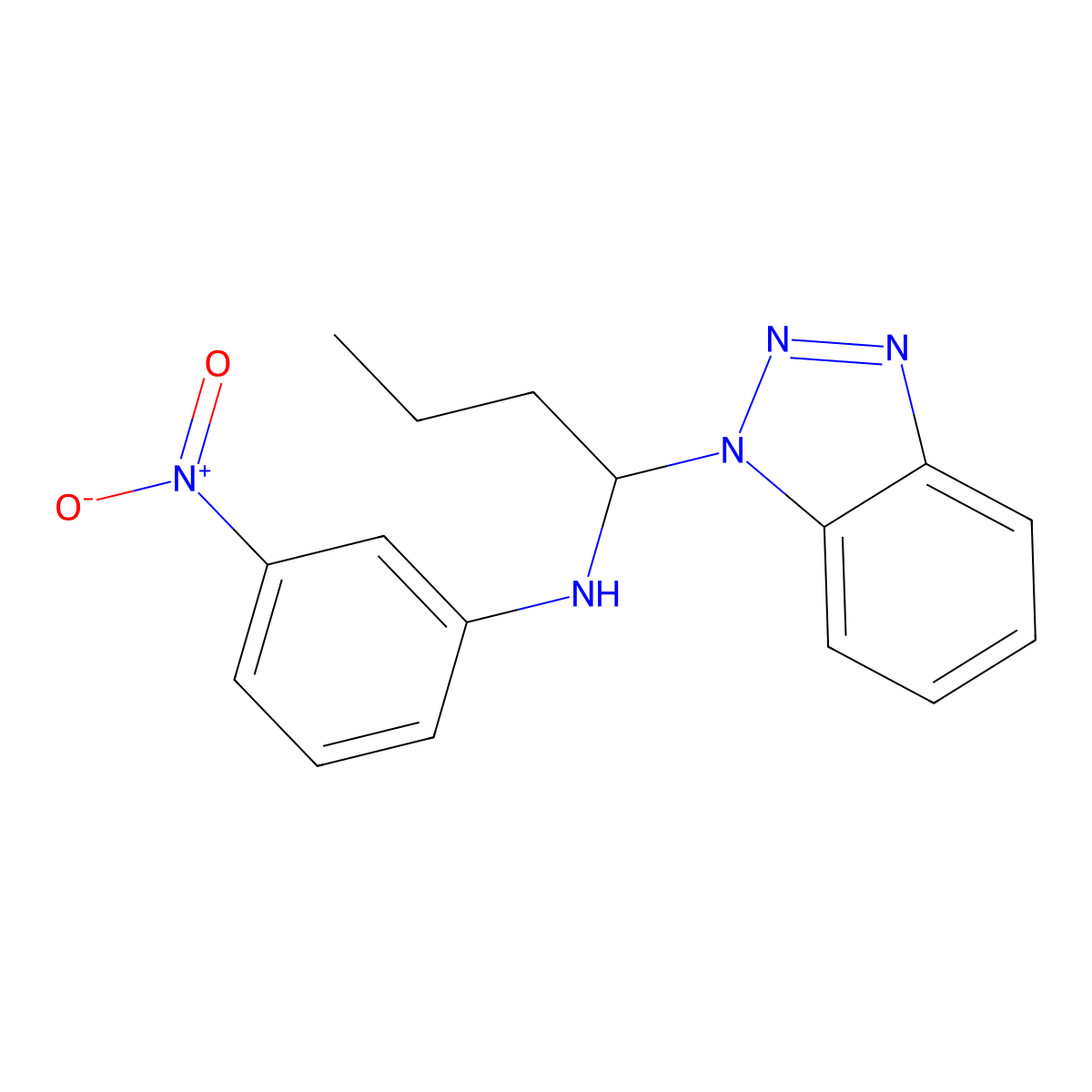 N-[1-(1H-1,2,3-Benzotriazol-1-yl)butyl]-3-nitroaniline molecular structure, CAS 129882-02-6