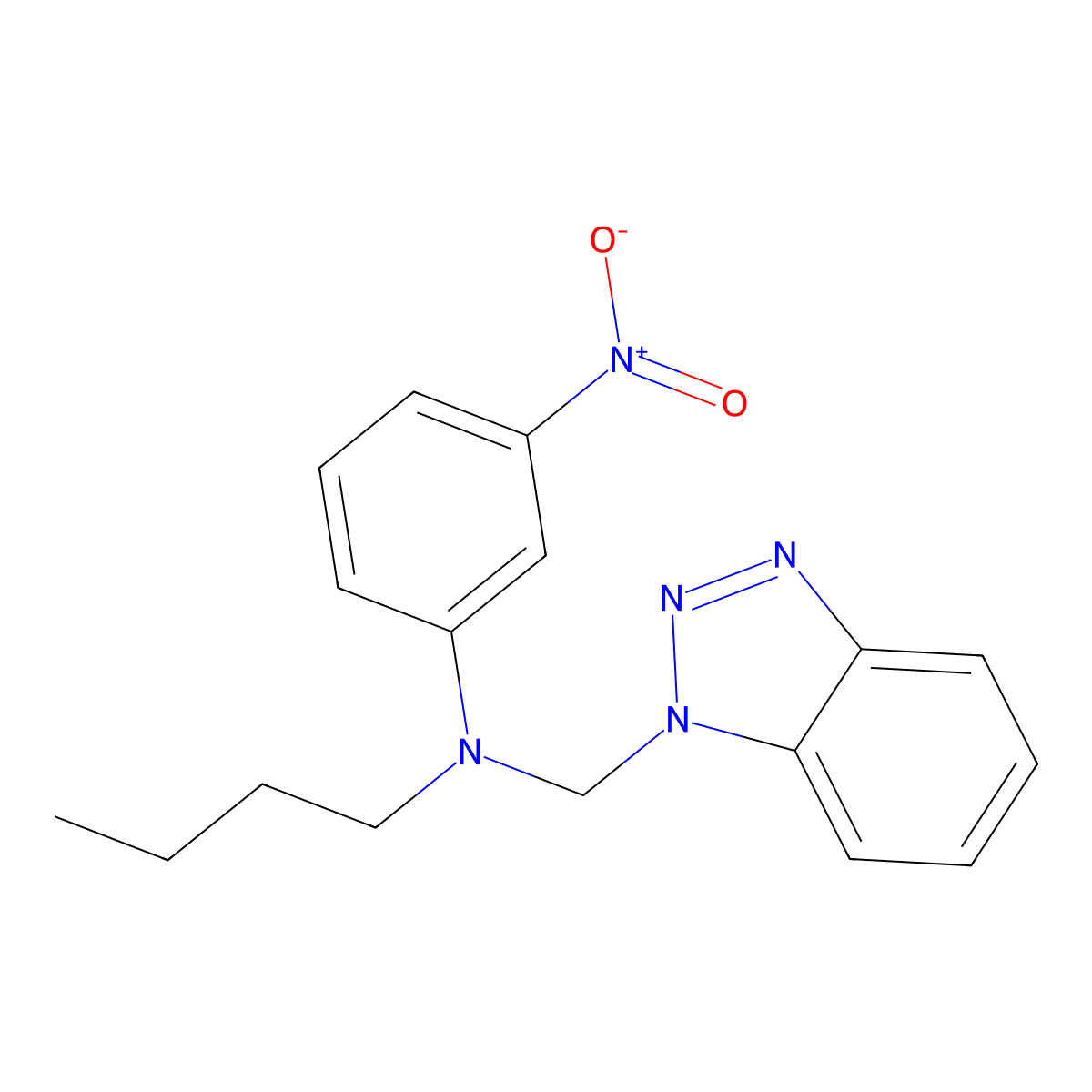N-(1H-1,2,3-Benzotriazol-1-ylmethyl)-N-butyl-3-nitroaniline molecular structure, CAS 129882-03-7