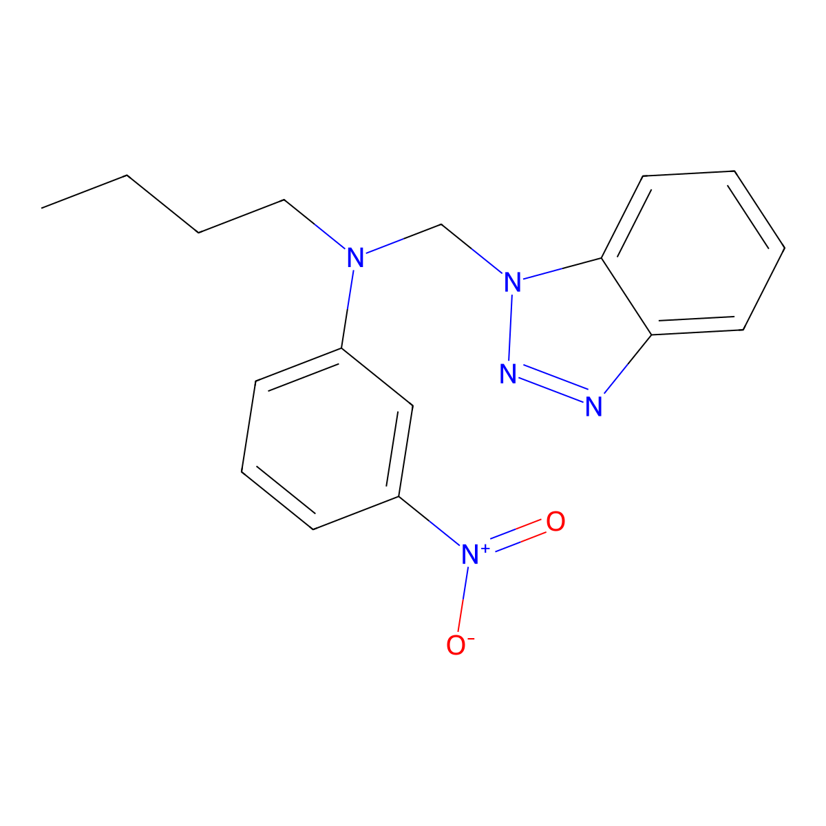 N-(1H-1,2,3-Benzotriazol-1-ylmethyl)-N-butyl-3-nitroaniline molecular structure, CAS 129882-03-7