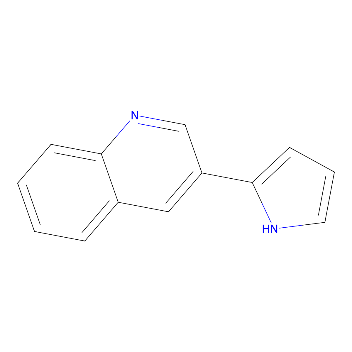 3-(1H-pyrrol-2-yl)quinoline molecular structure, CAS 129887-23-6