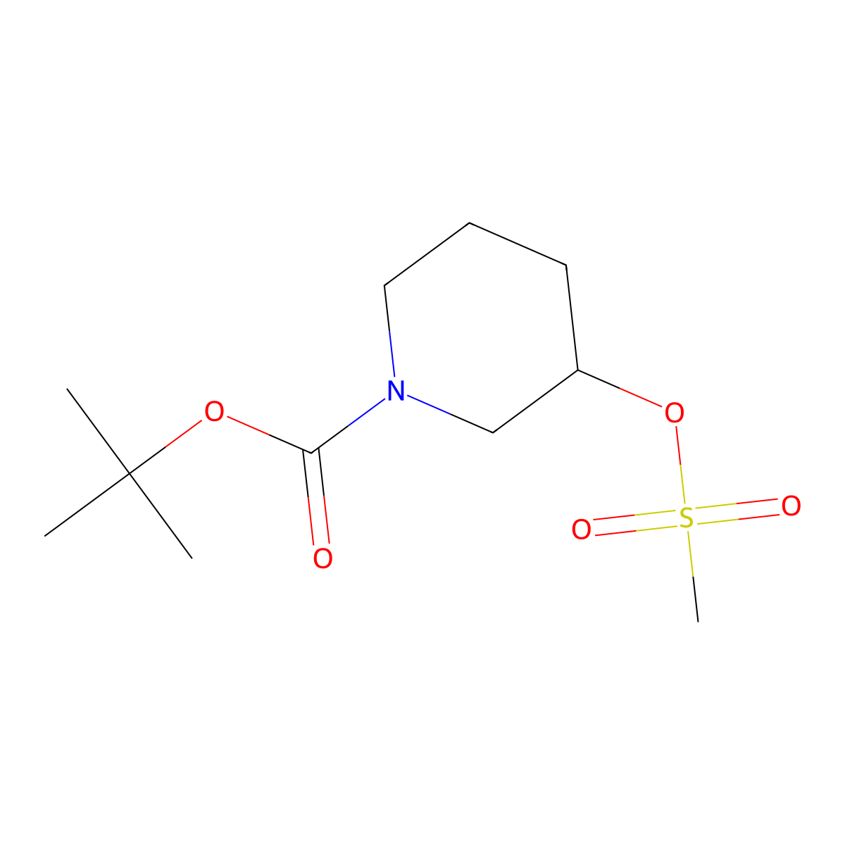 N-Boc-3-mesyloxypiperidine molecular structure, CAS 129888-60-4
