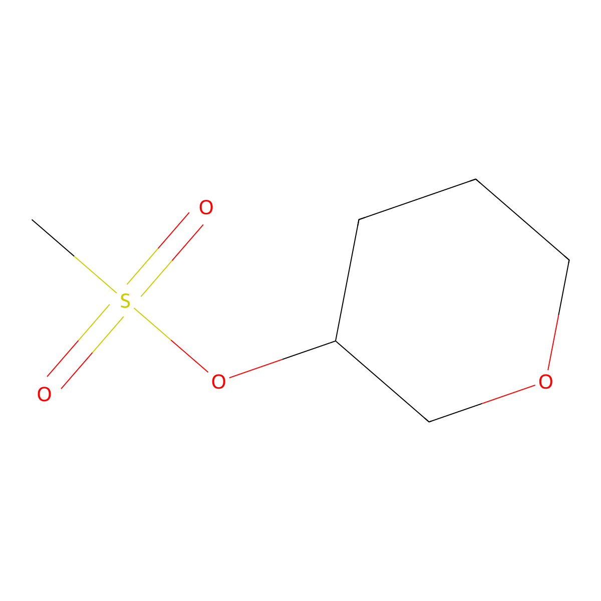 Oxan-3-yl methanesulfonate molecular structure, CAS 129888-63-7
