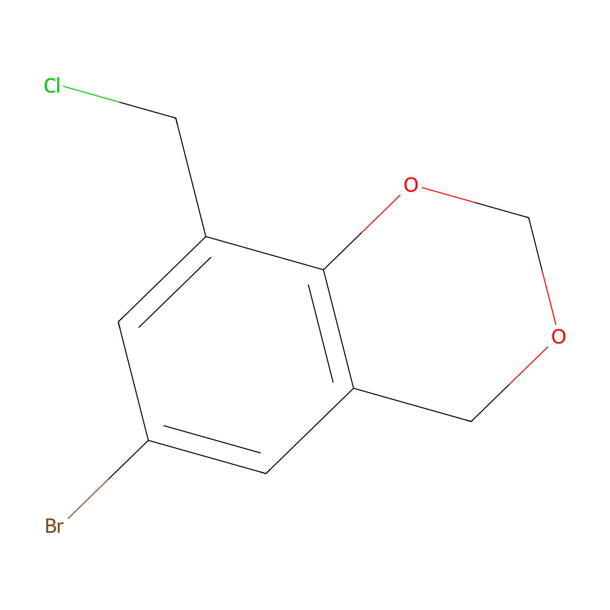 6-bromo-8-(chloromethyl)-4H-1,3-benzodioxine molecular structure, CAS 129888-79-5