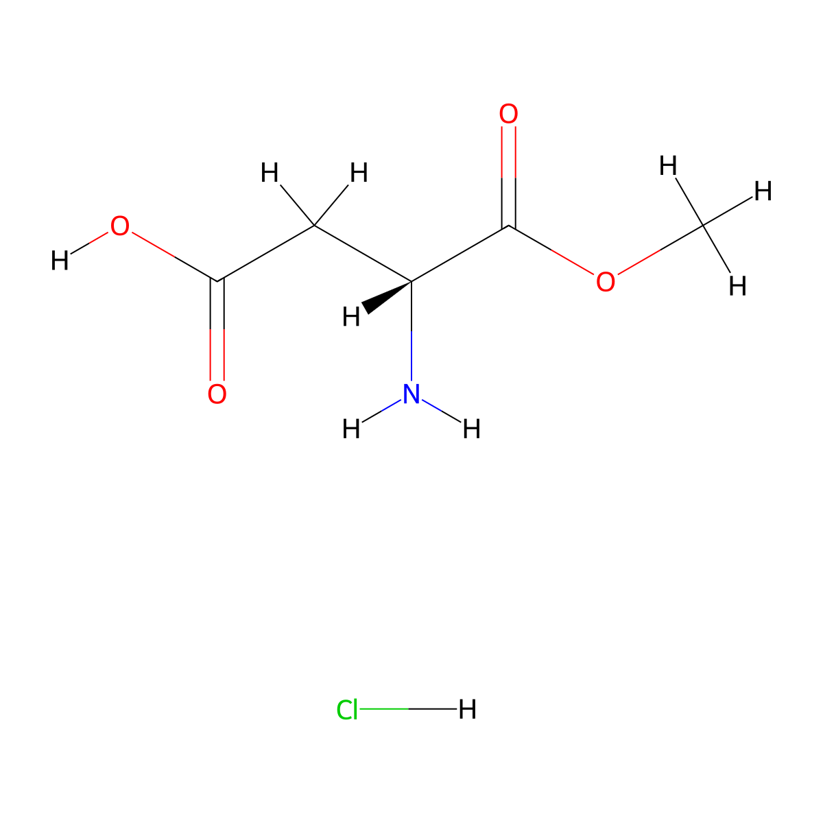 (R)-3-Amino-4-methoxy-4-oxobutanoic acid hydrochloride molecular structure, CAS 129902-07-4