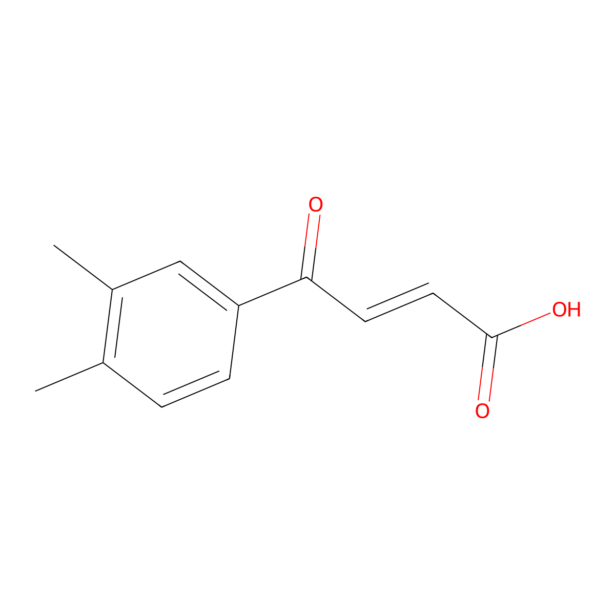 2-Butenoic acid, 4-(3,4-dimethylphenyl)-4-oxo-, (2E)- molecular structure, CAS 129904-81-0