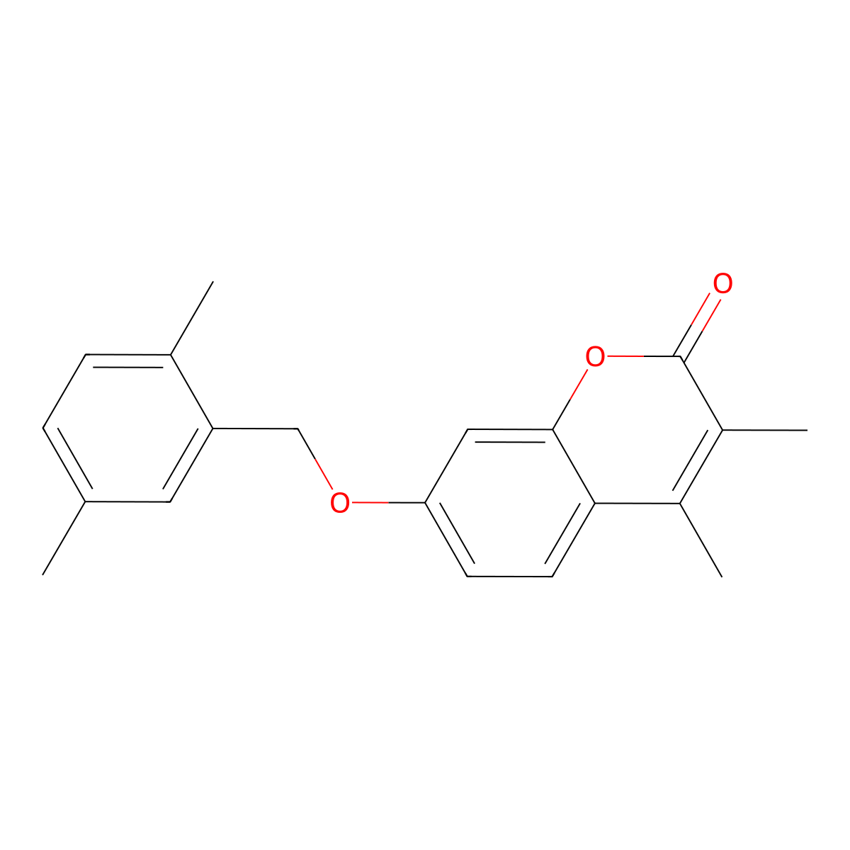 7-[(2,5-dimethylphenyl)methoxy]-3,4-dimethyl-2H-chromen-2-one molecular structure, CAS 129910-57-2