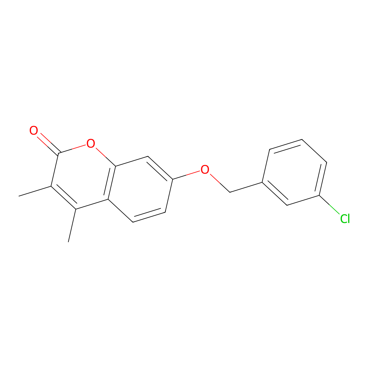 7-[(3-chlorophenyl)methoxy]-3,4-dimethyl-2H-chromen-2-one molecular structure, CAS 129910-62-9