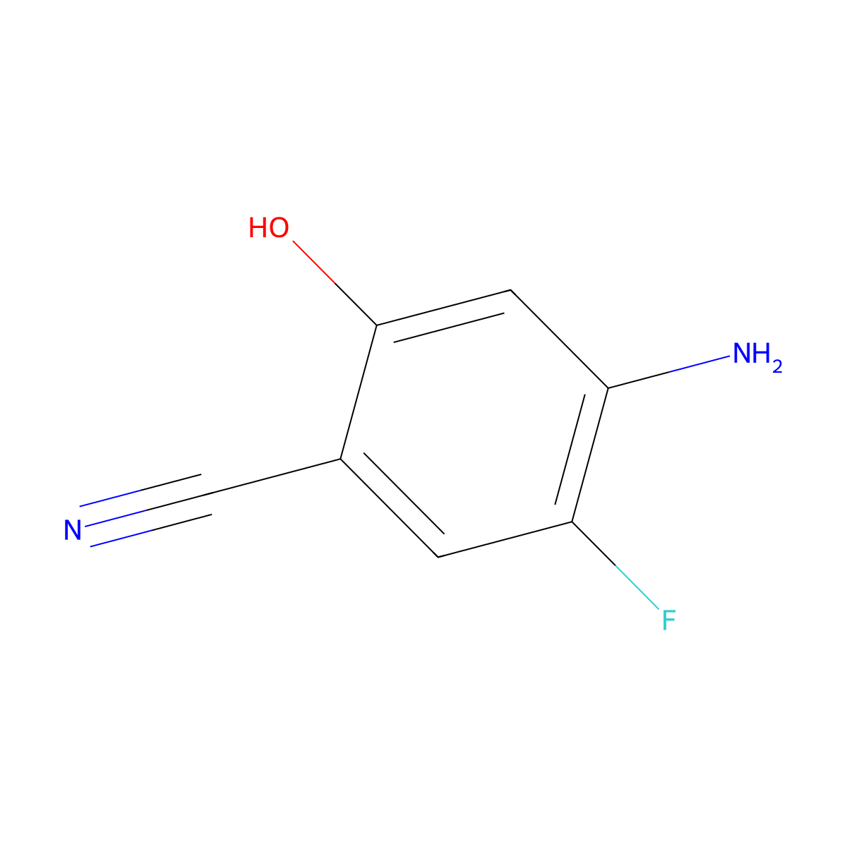 4-Amino-5-fluoro-2-hydroxybenzonitrile molecular structure, CAS 129911-04-2