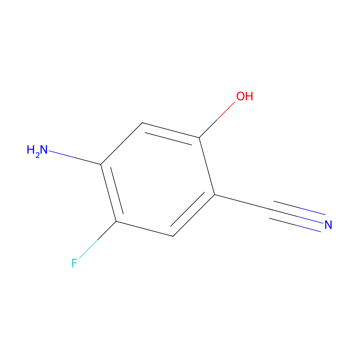 4-Amino-5-fluoro-2-hydroxybenzonitrile molecular structure, CAS 129911-04-2