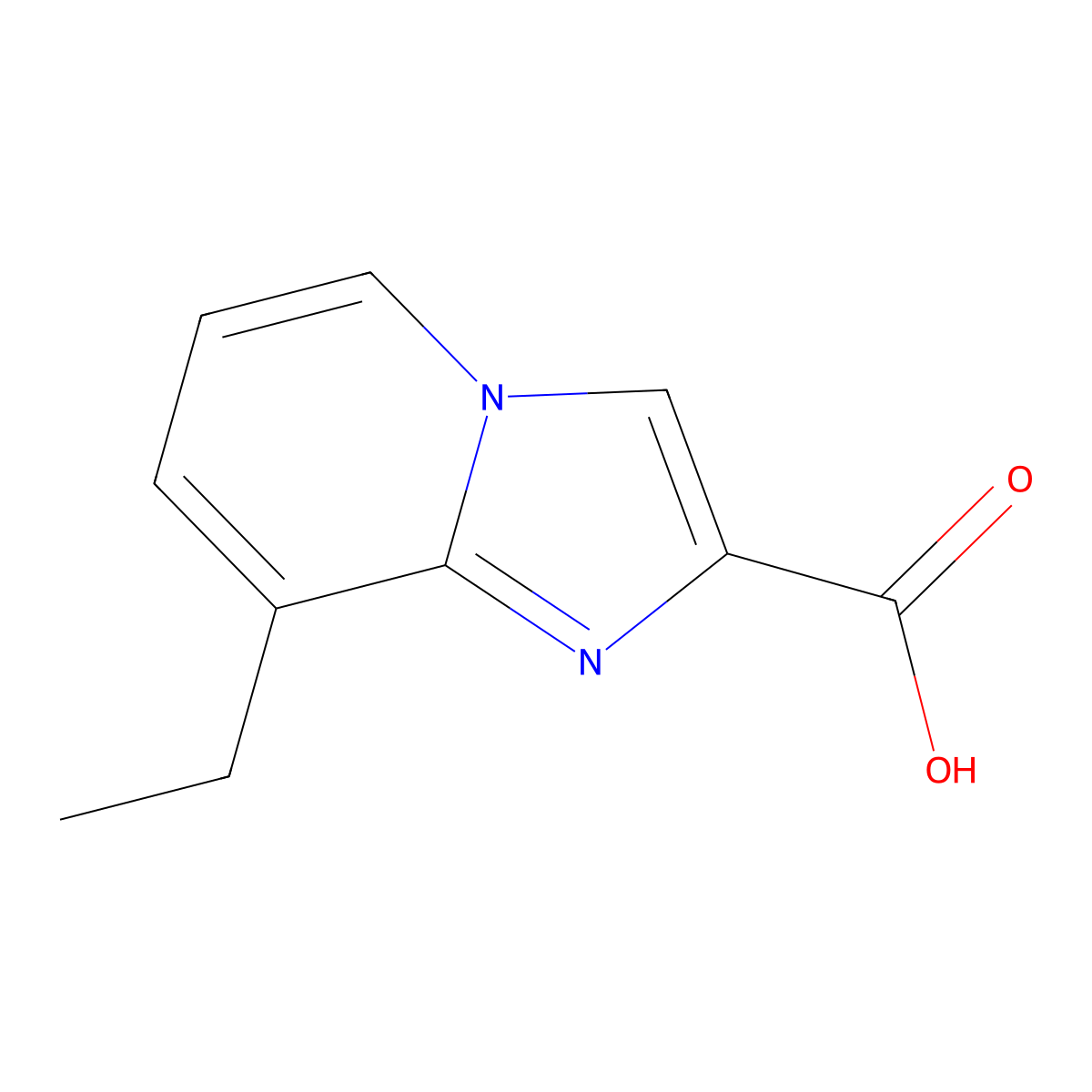 8-Ethylimidazo[1,2-a]pyridine-2-carboxylic acid molecular structure, CAS 129912-14-7