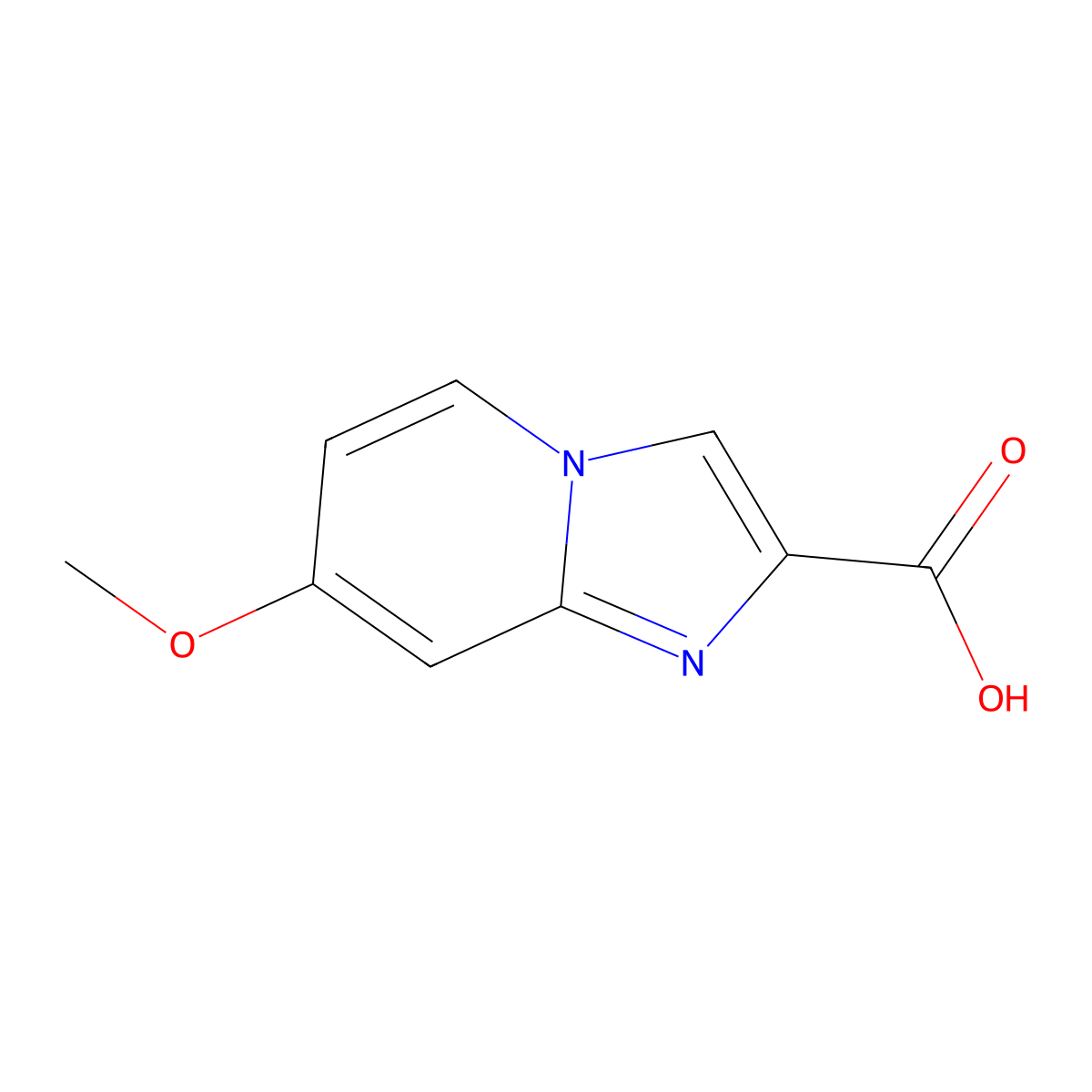 7-Methoxyimidazo(1,2-a)pyridine-2-carboxylic acid molecular structure, CAS 129912-15-8