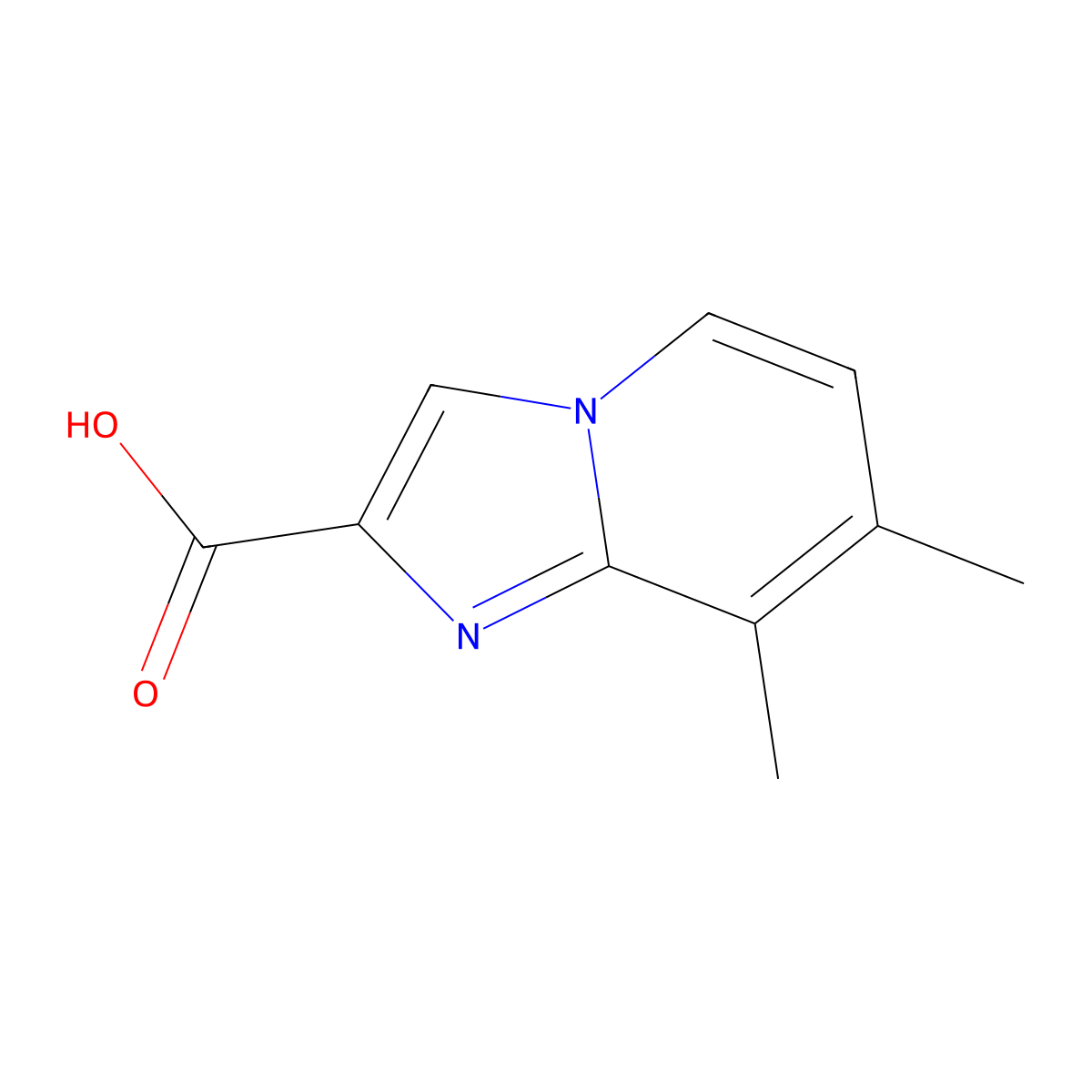7,8-Dimethylimidazo[1,2-a]pyridine-2-carboxylic acid molecular structure, CAS 129912-17-0