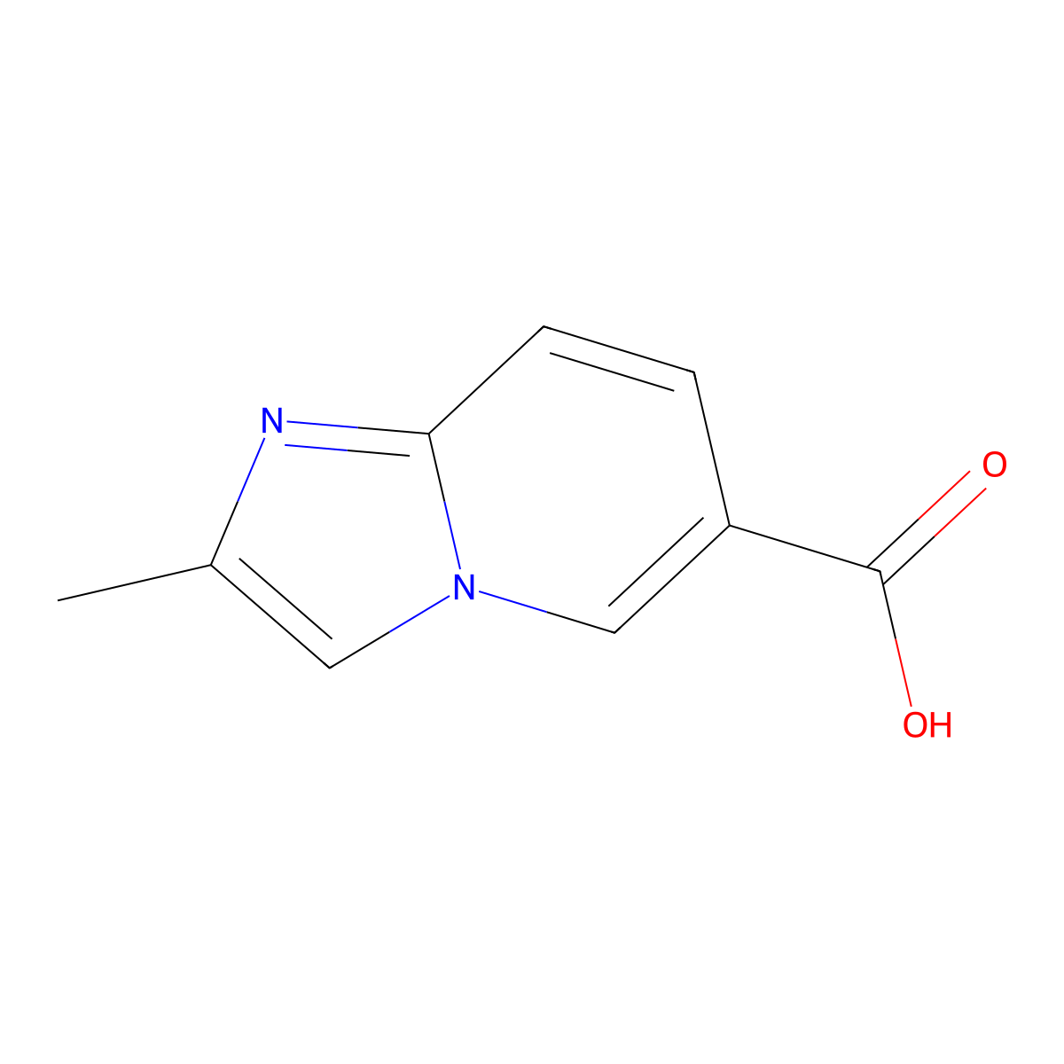 2-Methylimidazo(1,2-a)pyridine-6-carboxylic acid molecular structure, CAS 129912-22-7