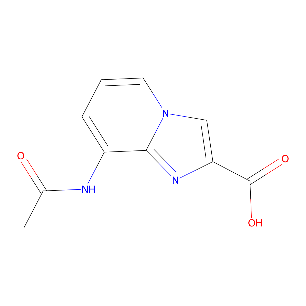 8-Acetamidoimidazo[1,2-a]pyridine-2-carboxylic acid molecular structure, CAS 129912-23-8