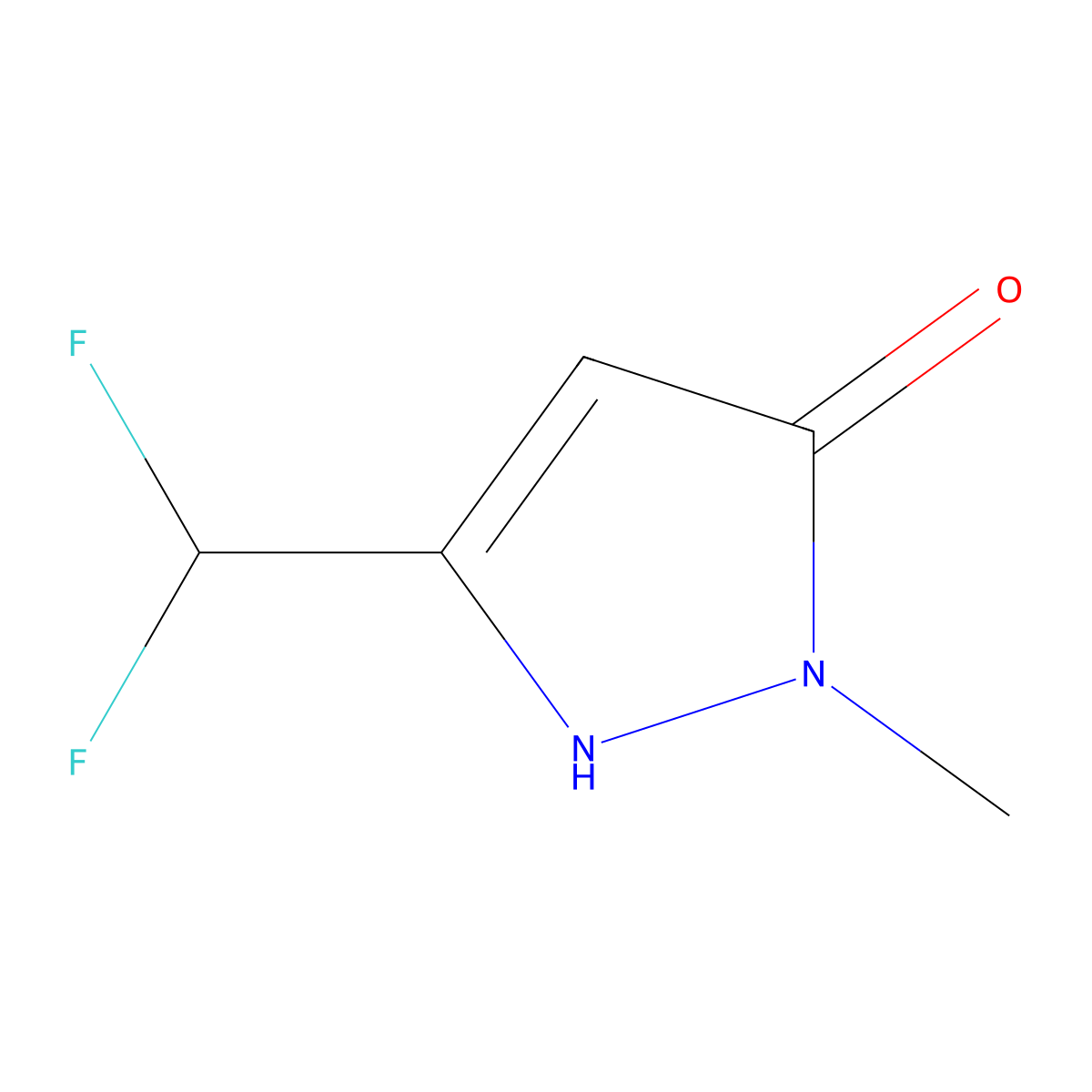 3-(difluoromethyl)-1-methyl-1H-pyrazol-5-ol molecular structure, CAS 129922-58-3
