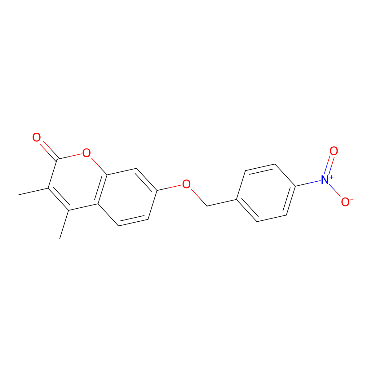 3,4-Dimethyl-7-[(4-nitrophenyl)methoxy]chromen-2-one molecular structure, CAS 129929-99-3