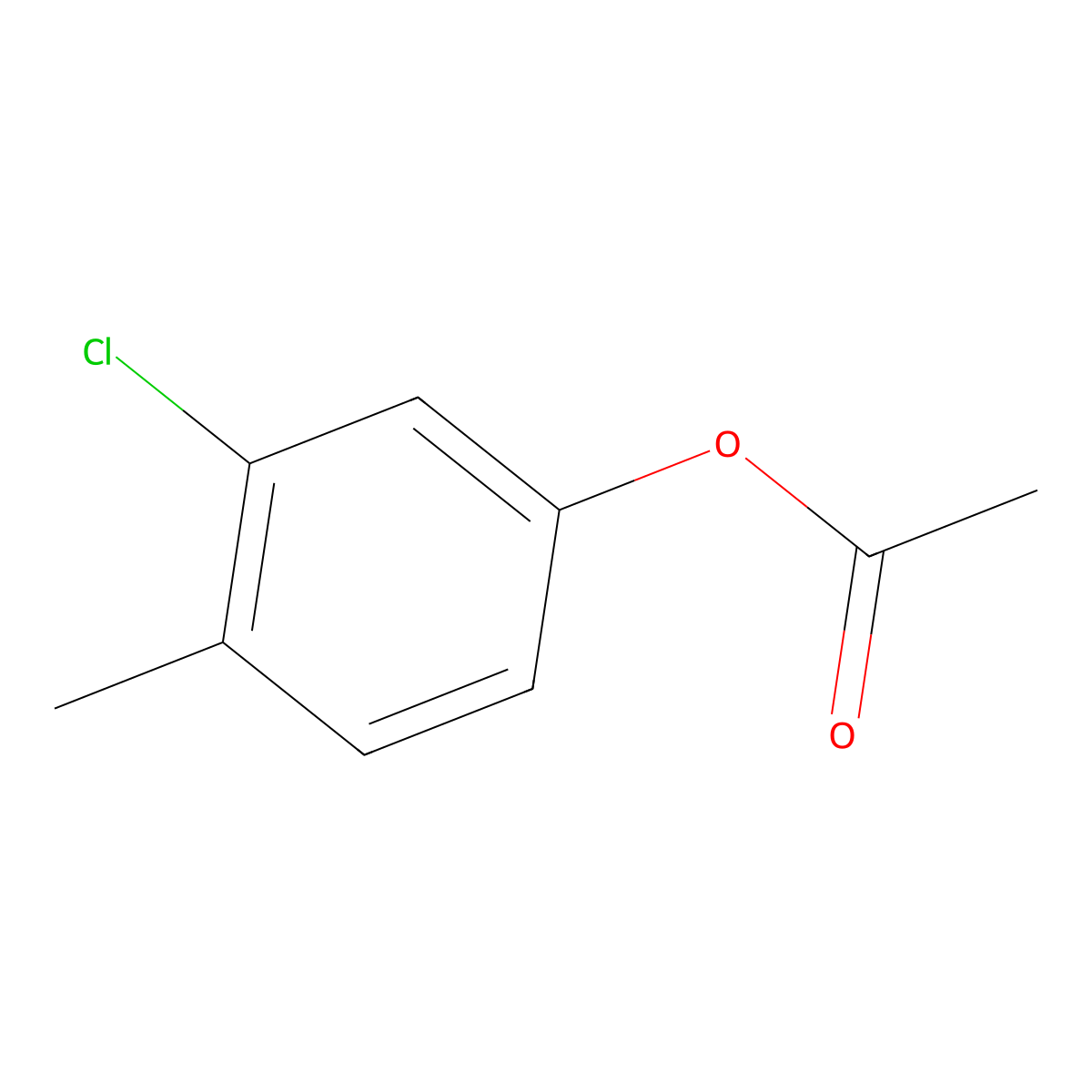 Phenol, 3-chloro-4-methyl-, acetate molecular structure, CAS 129930-85-4