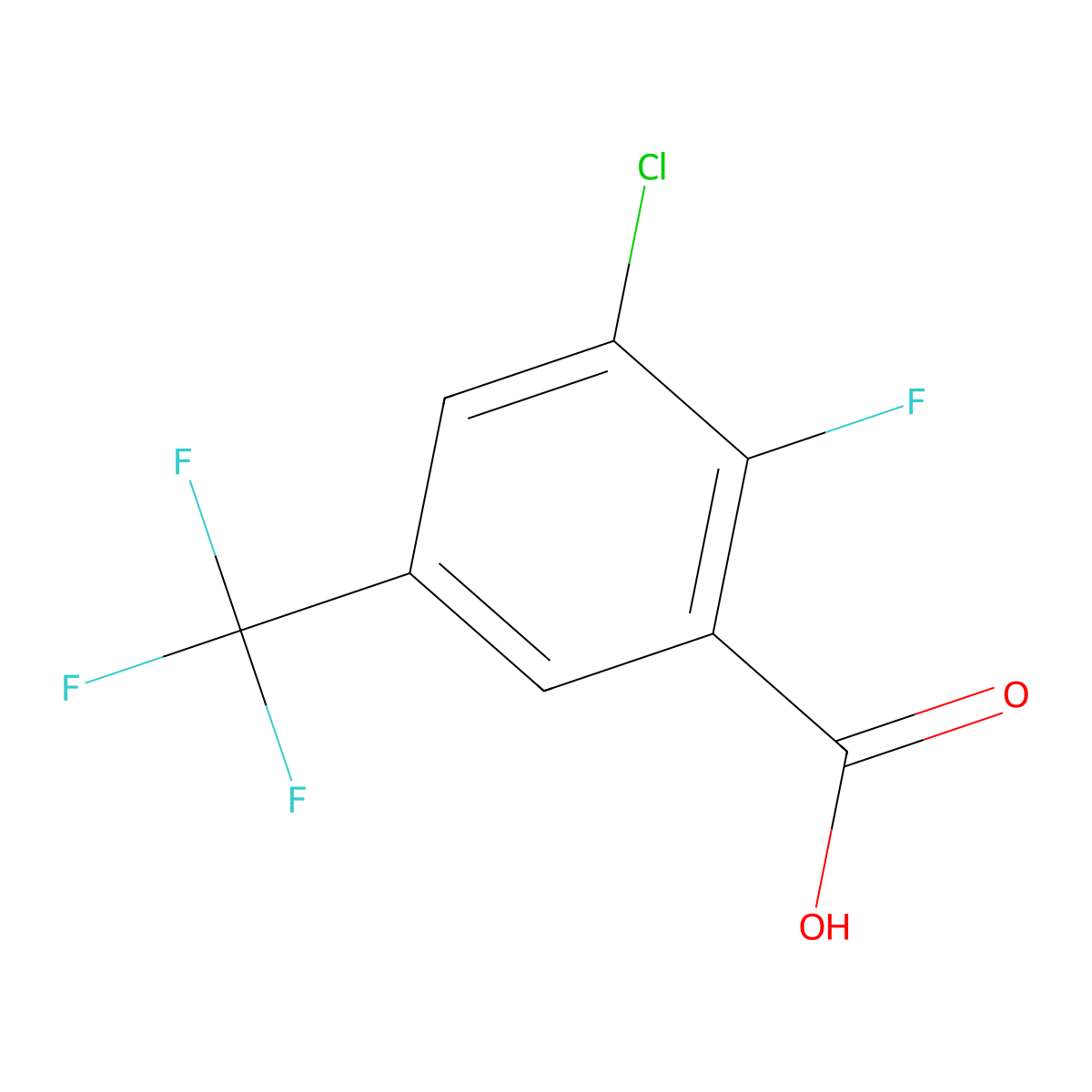 3-Chloro-2-fluoro-5-(trifluoromethyl)benzoic acid molecular structure, CAS 129931-45-9