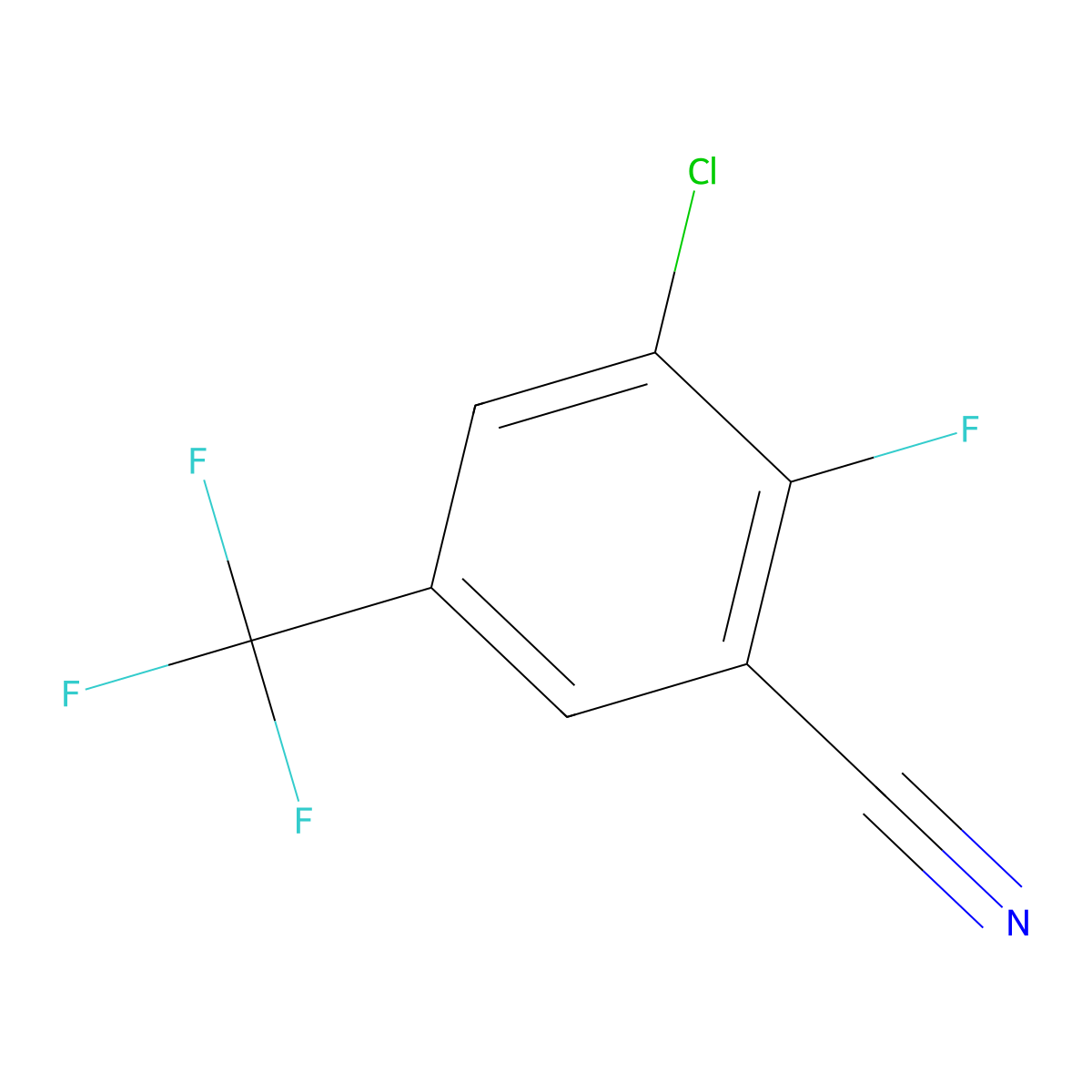 3-Chloro-2-fluoro-5-(trifluoromethyl)benzonitrile molecular structure, CAS 129931-47-1