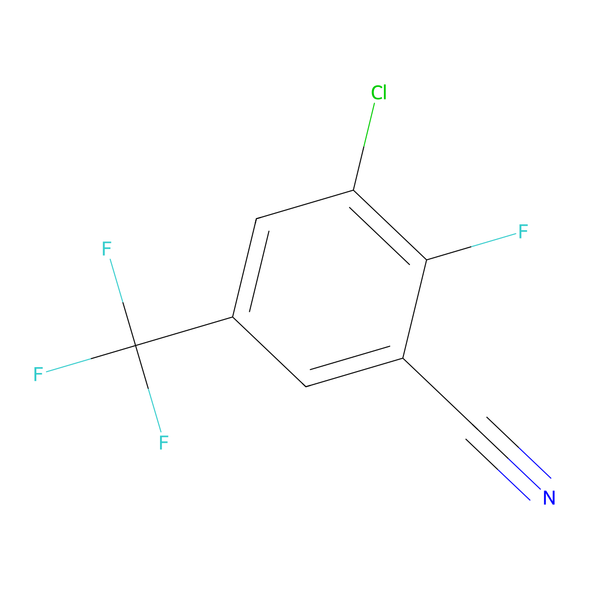 3-Chloro-2-fluoro-5-(trifluoromethyl)benzonitrile molecular structure, CAS 129931-47-1