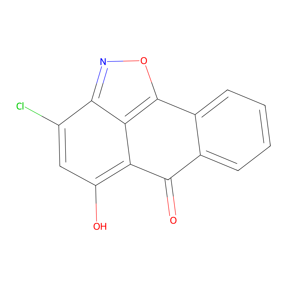 3-chloro-5-hydroxy-6H-anthra[1,9-cd]isoxazol-6-one molecular structure, CAS 129933-94-4