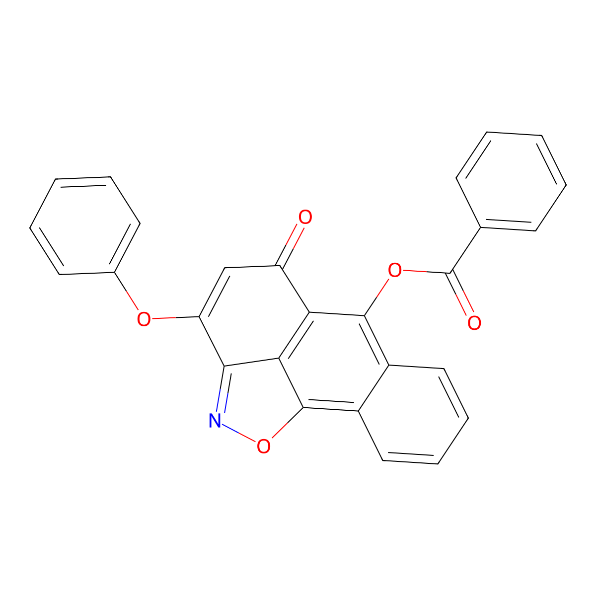 5-oxo-3-phenoxy-5H-anthra[1,9-cd]isoxazol-6-yl benzoate molecular structure, CAS 129934-07-2