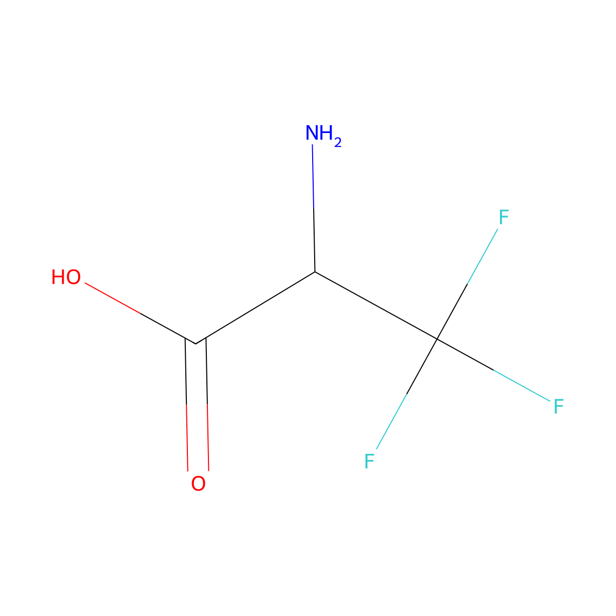(S)-2-amino-3,3,3-trifluoropropanoic acid molecular structure, CAS 129939-36-2