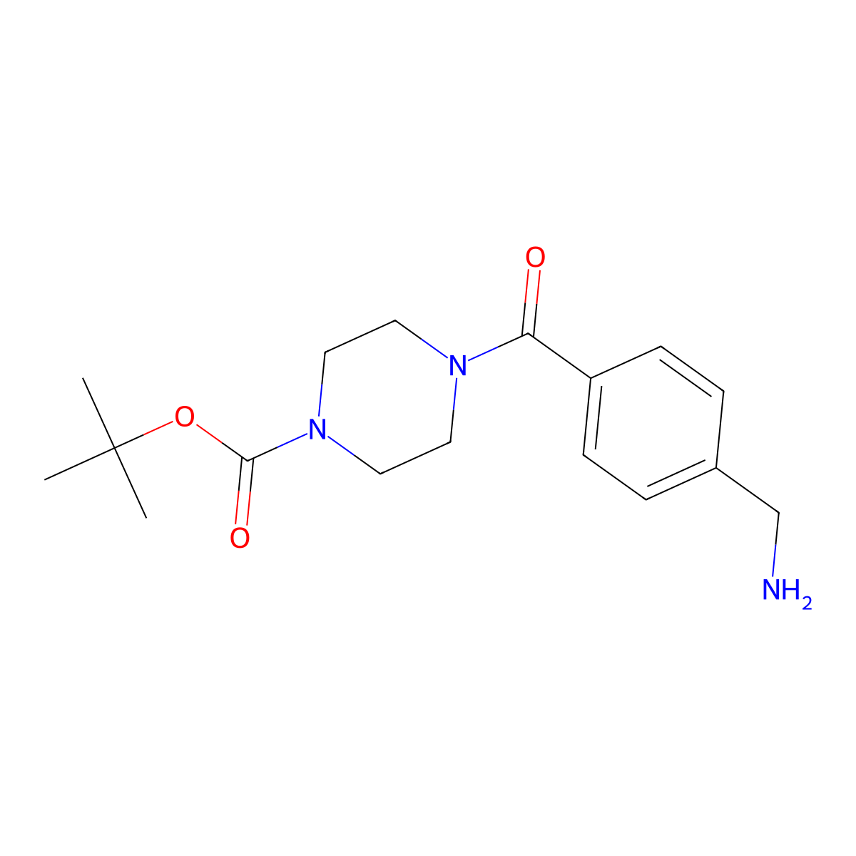 4-(4-Aminomethyl-benzoyl)-piperazine-1-carboxylic acid tert-butyl ester molecular structure, CAS 1299397-08-2