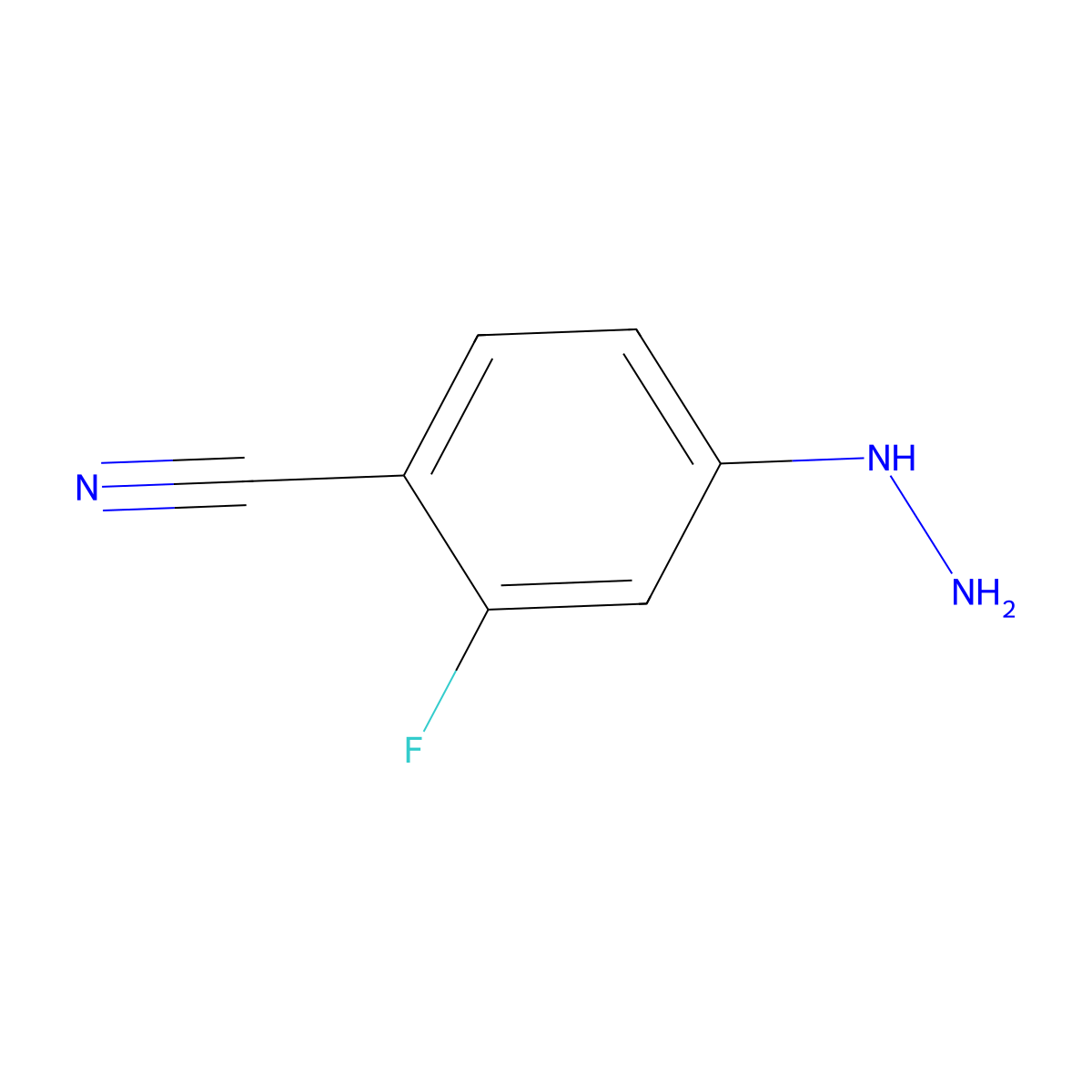 2-Fluoro-4-hydrazinylbenzonitrile molecular structure, CAS 129946-64-1