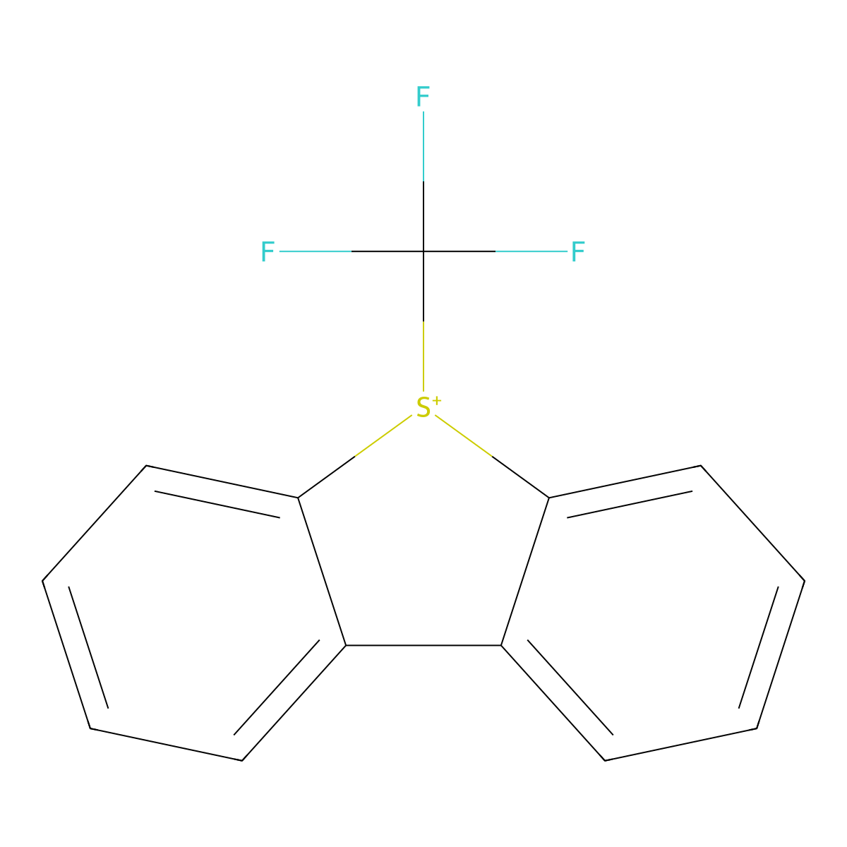 5-(Trifluoromethyl)dibenzothiophen-5-ium molecular structure, CAS 129946-87-8