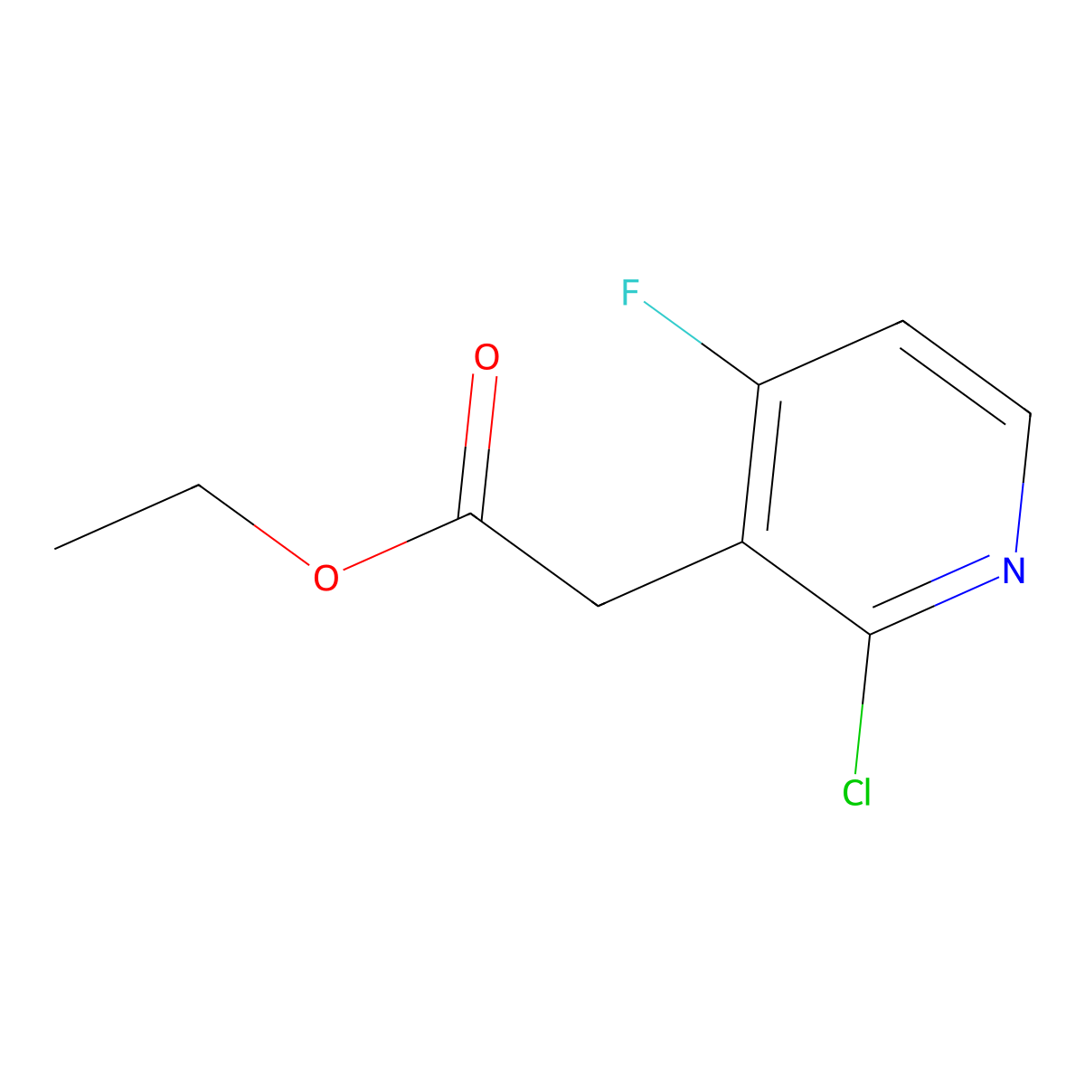 Ethyl 2-(2-chloro-4-fluoropyridin-3-yl)acetate molecular structure, CAS 1299474-41-1