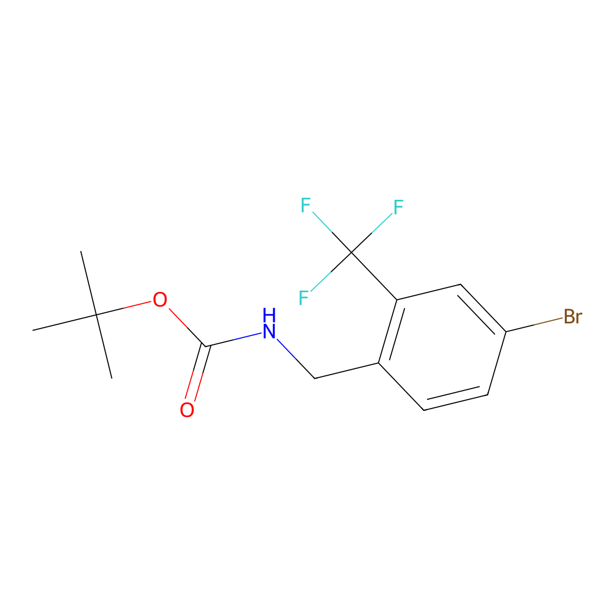 Tert-butyl (4-bromo-2-(trifluoromethyl)benzyl)carbamate molecular structure, CAS 1299483-40-1