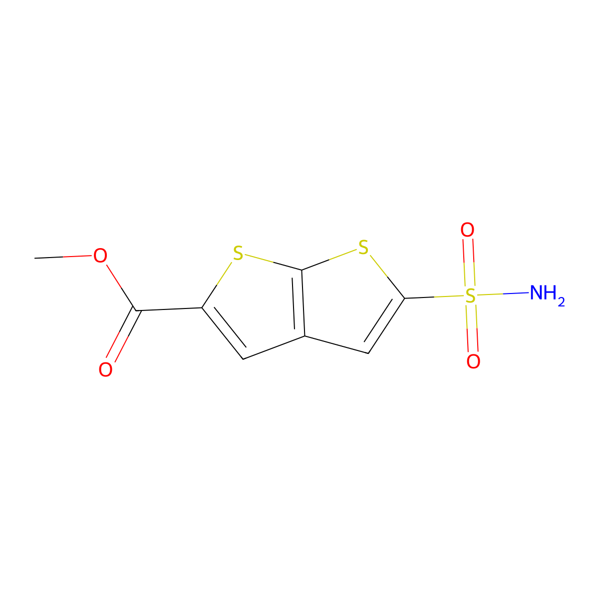 Methyl 5-sulfamoylthieno[2,3-b]thiophene-2-carboxylate molecular structure, CAS 129949-98-0