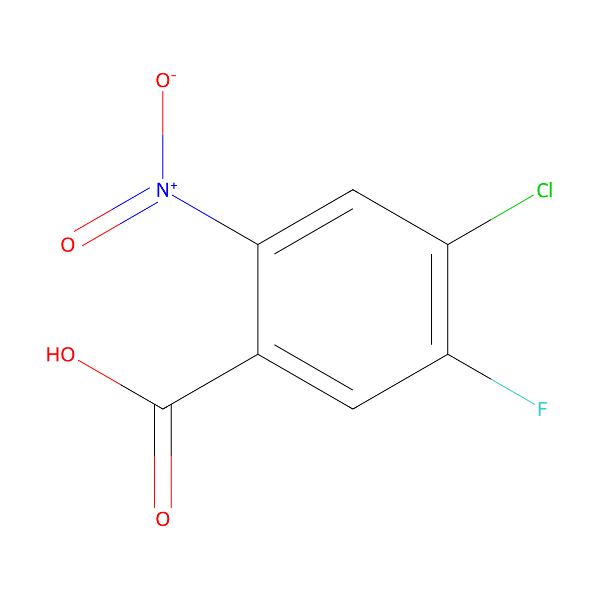 4-Chloro-5-fluoro-2-nitrobenzoic acid molecular structure, CAS 129951-45-7