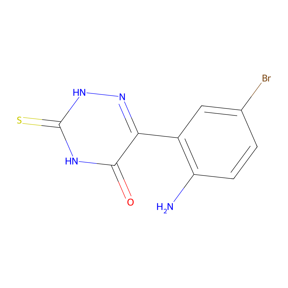 6-(2-amino-5-bromophenyl)-3-thioxo-3,4-dihydro-1,2,4-triazin-5(2H)-one molecular structure, CAS 129951-97-9