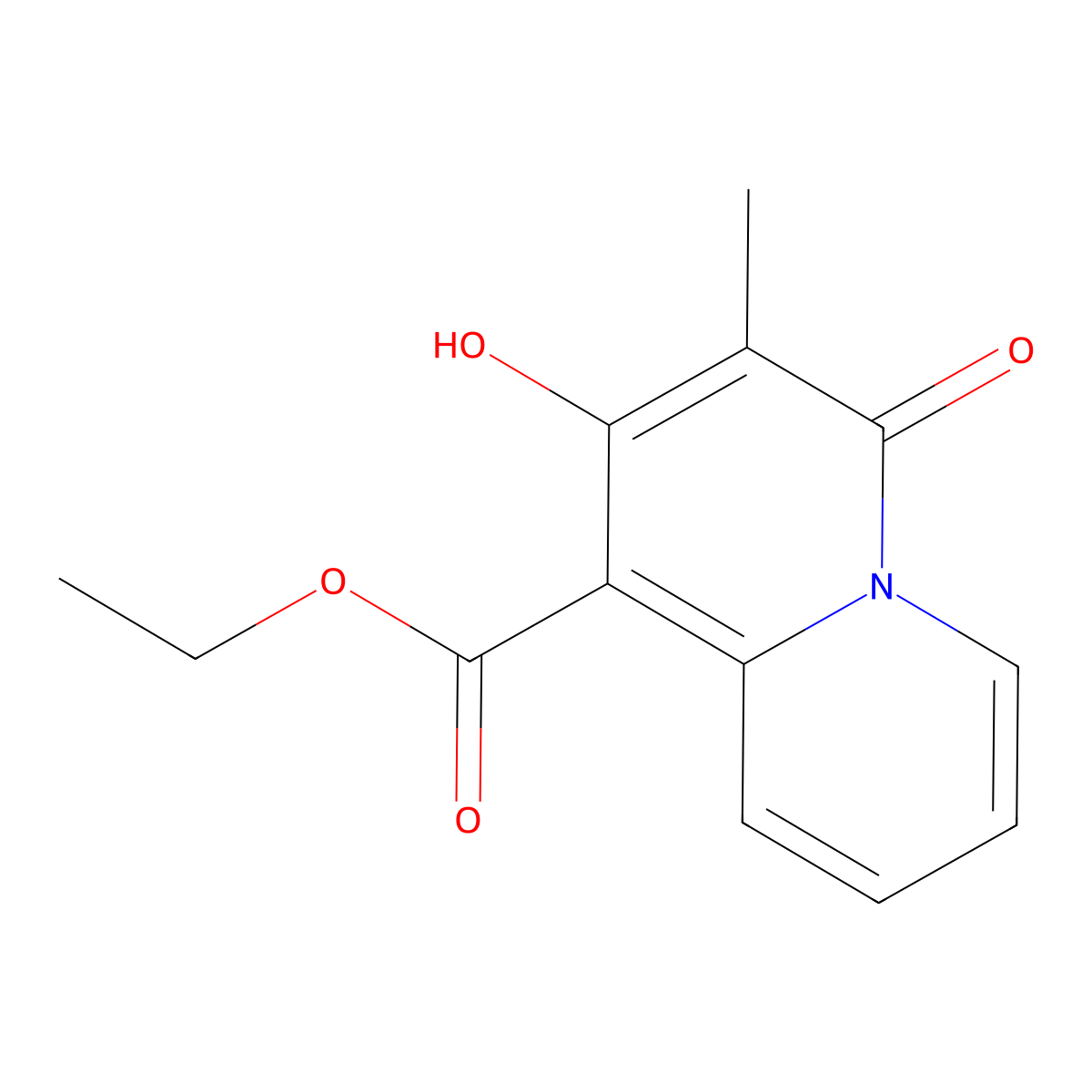 Ethyl 2-hydroxy-3-methyl-4-oxo-4h-quinolizine-1-carboxylate molecular structure, CAS 129957-62-6