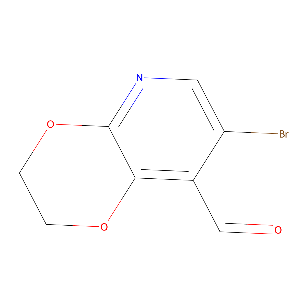7-Bromo-2,3-dihydro-[1,4]dioxino[2,3-b]pyridine-8-carbaldehyde molecular structure, CAS 1299607-40-1