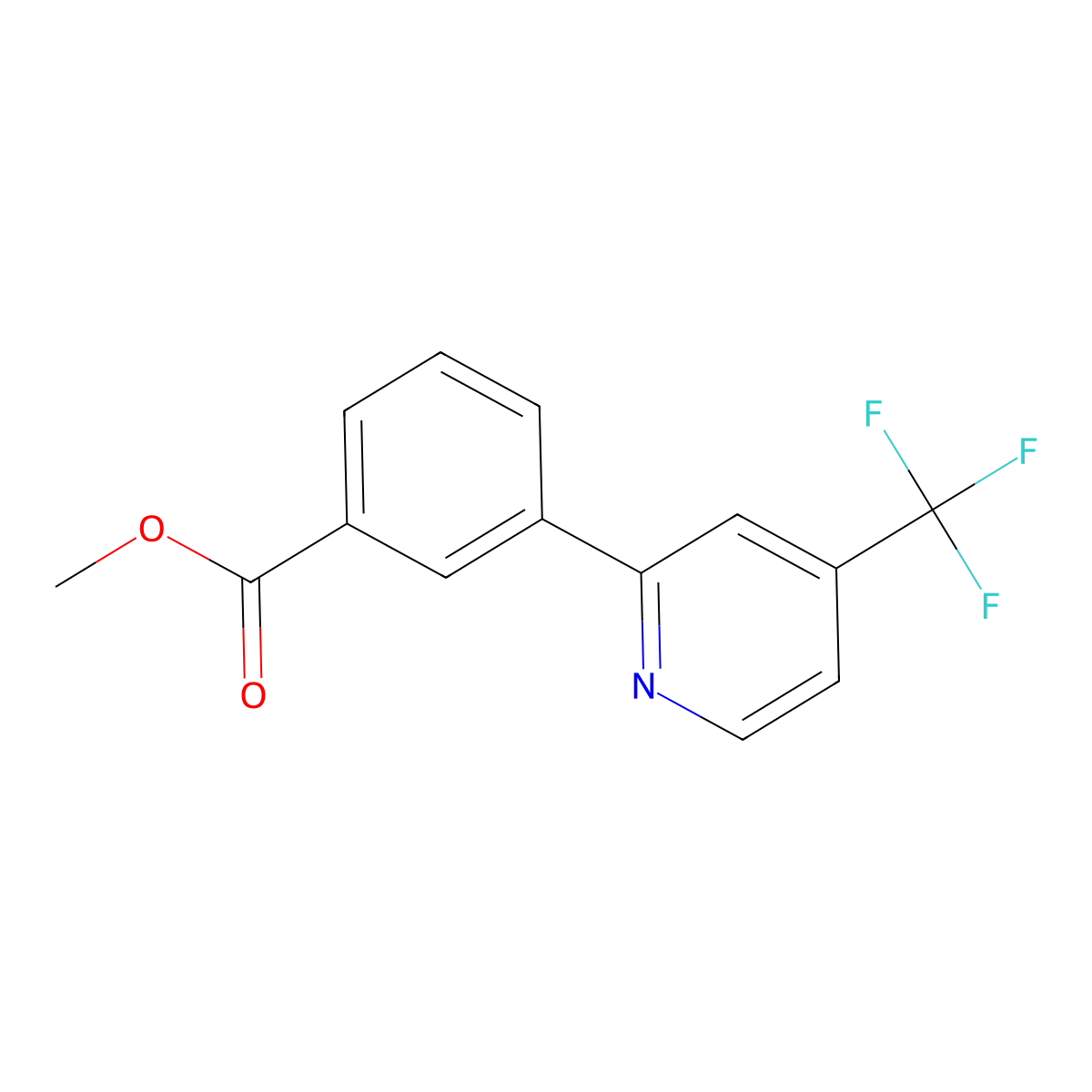 Methyl 3-[4-(trifluoromethyl)pyridin-2-yl]benzoate molecular structure, CAS 1299607-42-3