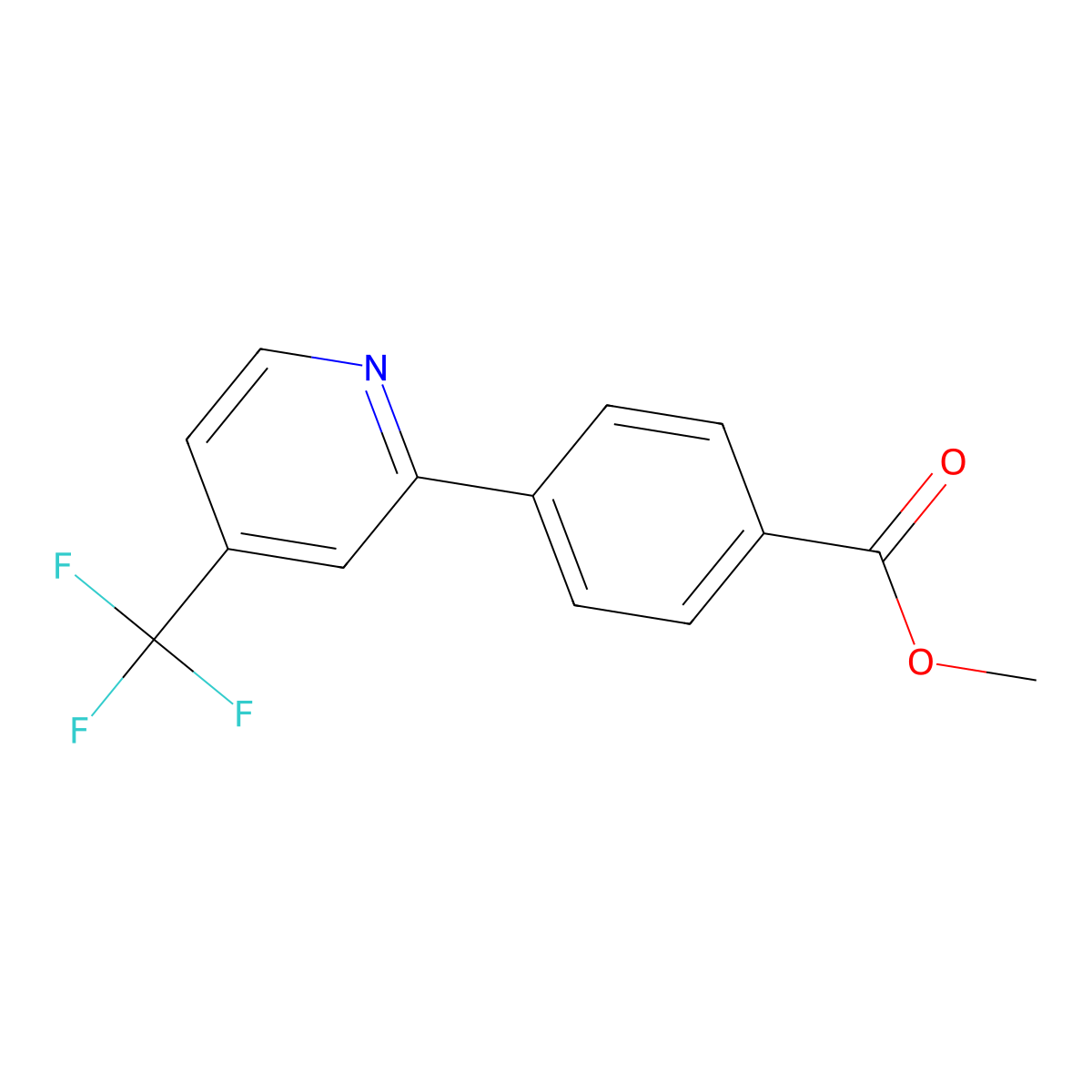 Methyl 4-[4-(trifluoromethyl)pyridin-2-yl]benzoate molecular structure, CAS 1299607-44-5