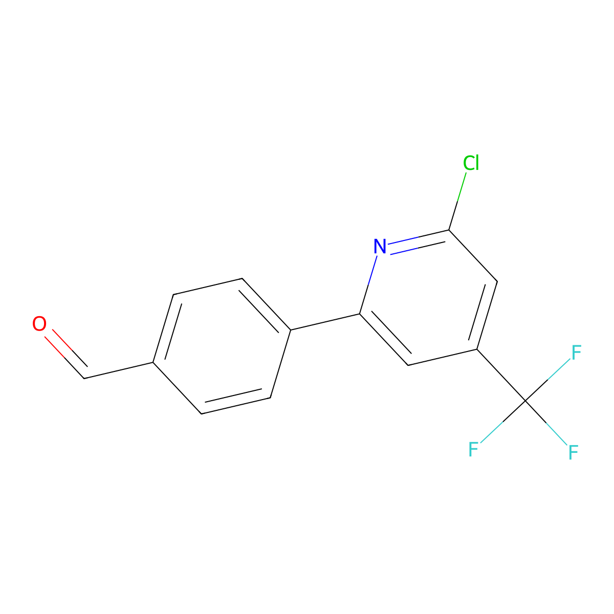 4-(6-Chloro-4-trifluoromethyl-pyridin-2-yl)-benzaldehyde molecular structure, CAS 1299607-45-6