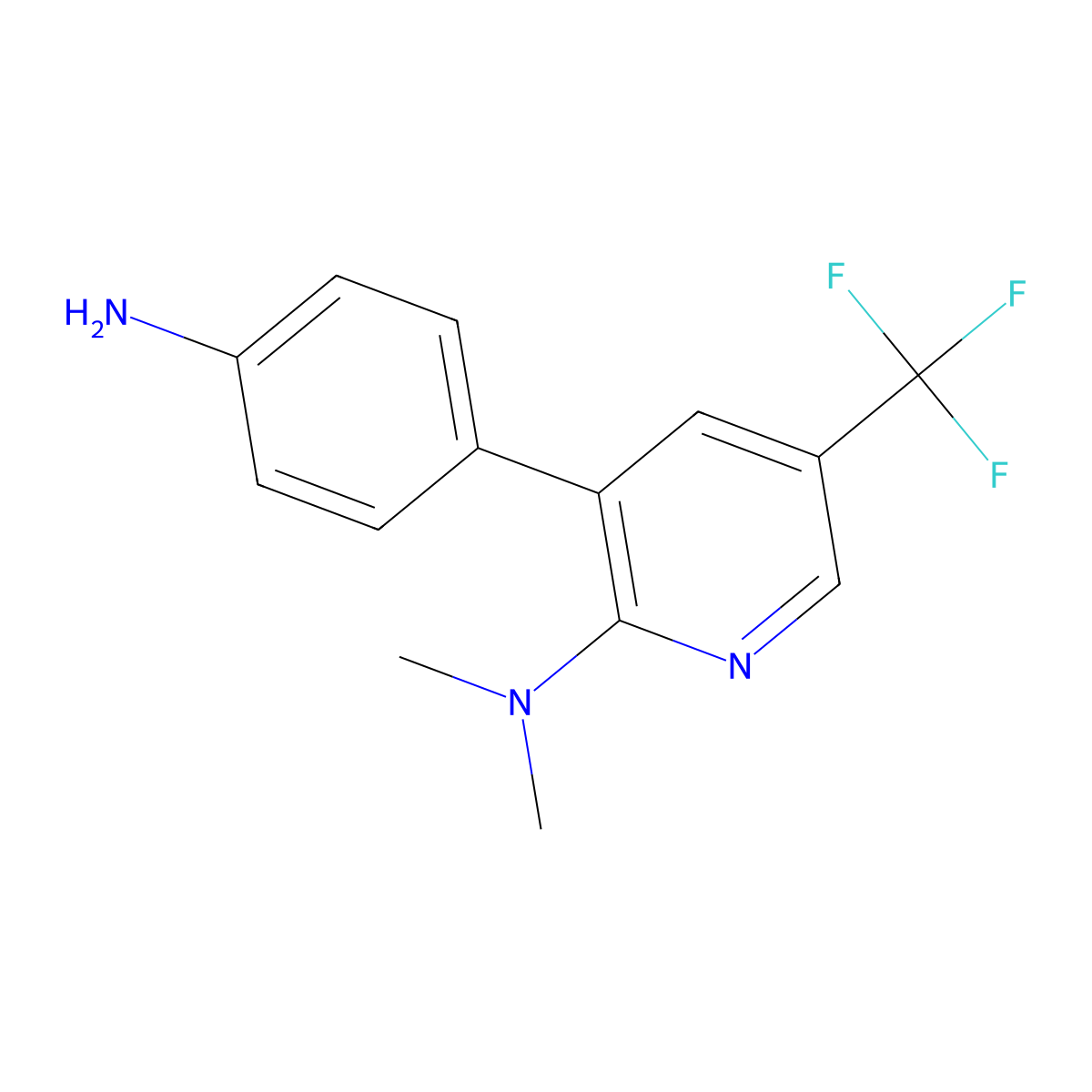 [3-(4-Amino-phenyl)-5-trifluoromethyl-pyridin-2-yl]-dimethyl-amine molecular structure, CAS 1299607-52-5