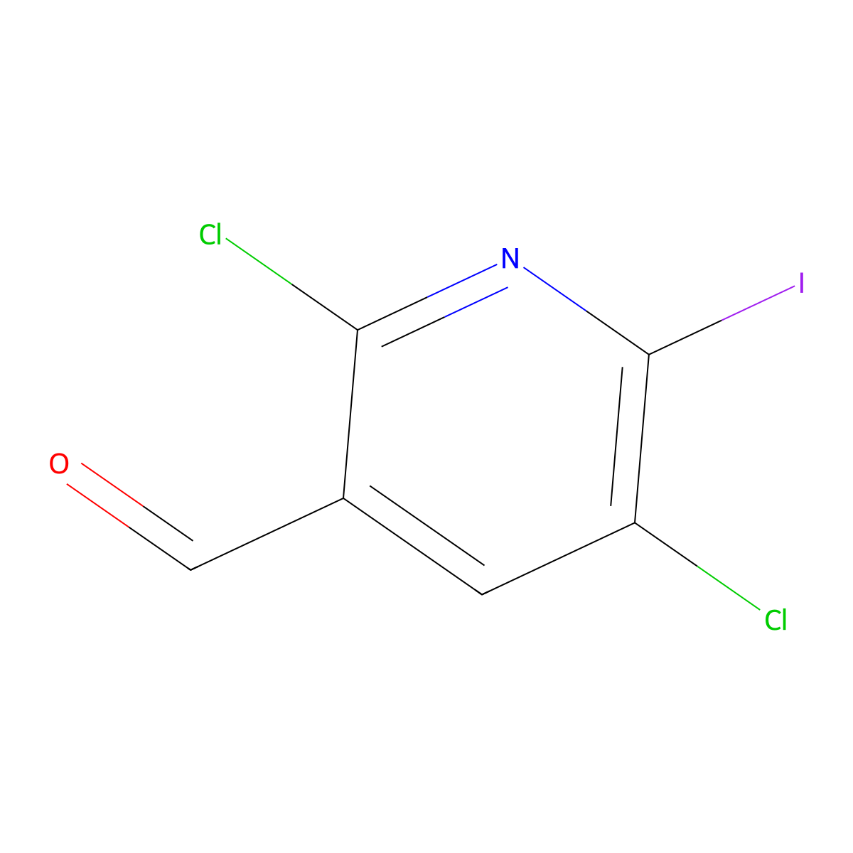 2,5-Dichloro-6-iodonicotinaldehyde molecular structure, CAS 1299607-54-7