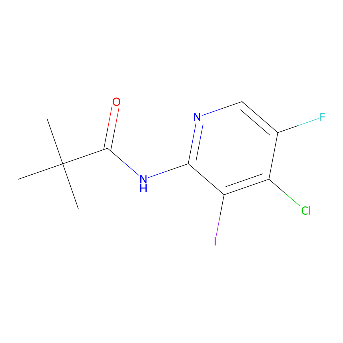 N-(4-Chloro-5-fluoro-3-iodopyridin-2-yl)pivalamide molecular structure, CAS 1299607-56-9
